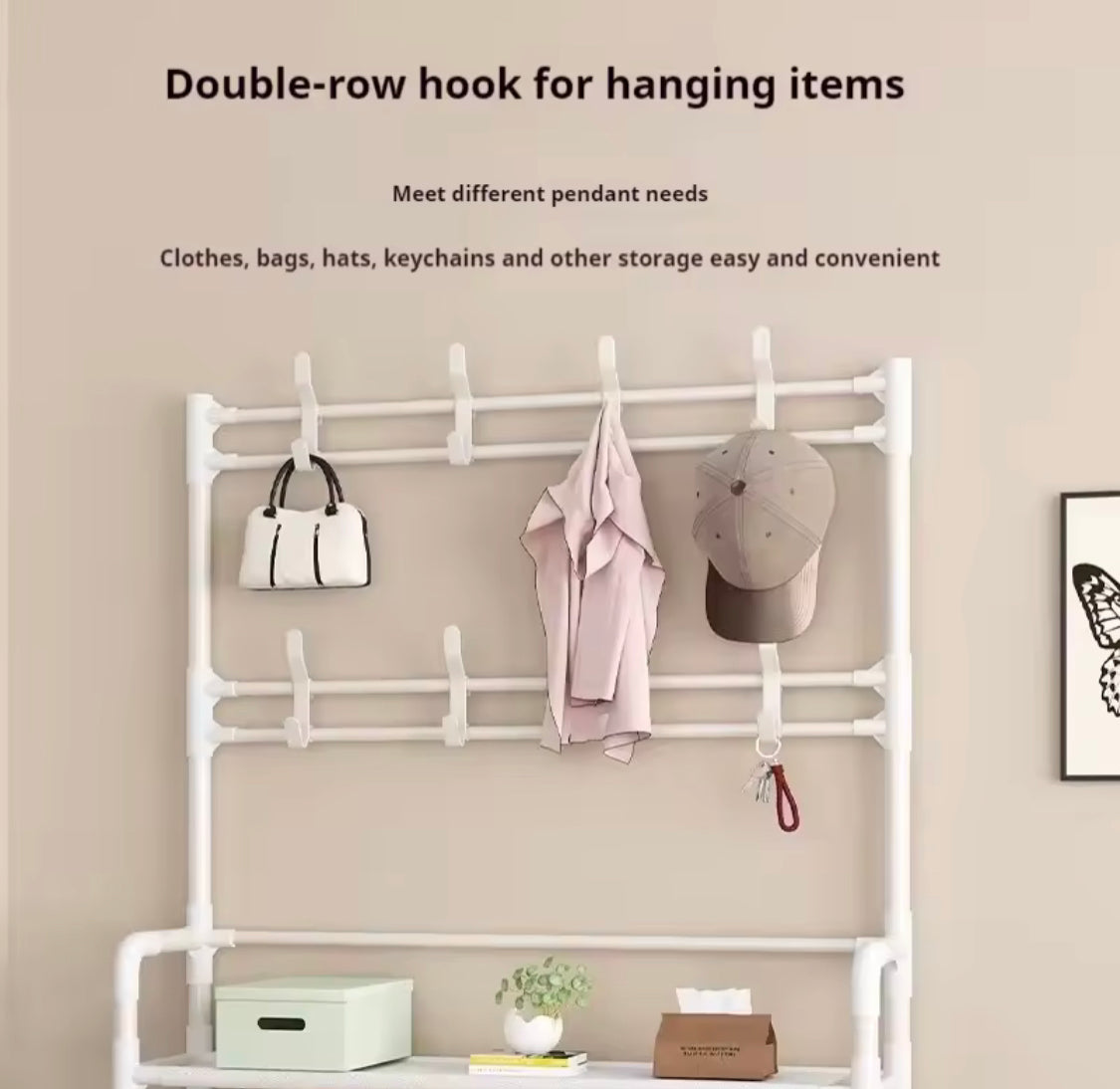 Dust-Proof Multifunctional Coat & Shoes Rack | Heavy-Duty Storage Organizer