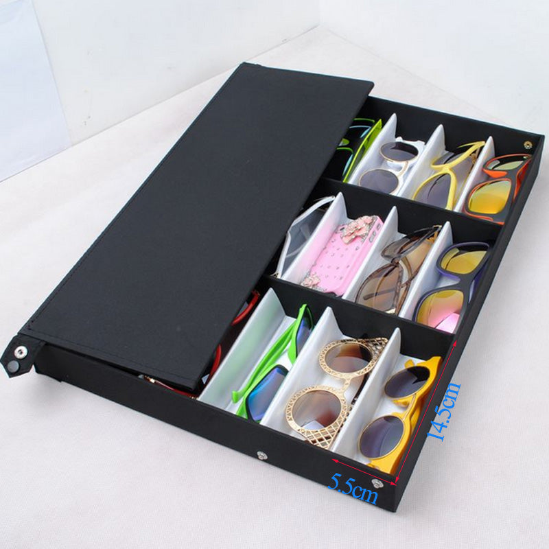 Sunglasses Storage Box (18 Grids) – Display Organizer