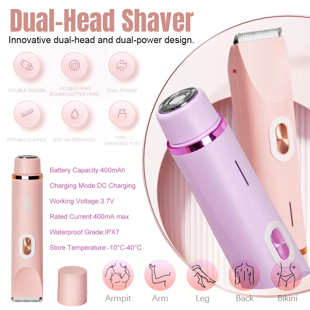 Dual Head Shaver | 2-in-1 Body & Facial Hair Trimmer