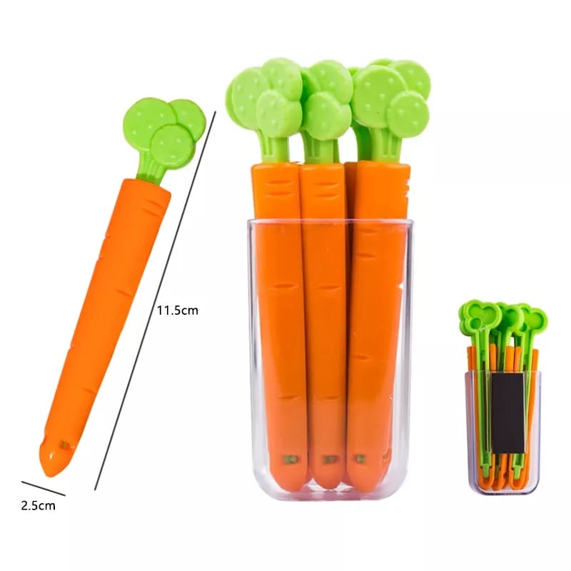 Magnetic Sealing Clips – Carrot Design (Pack of 6)