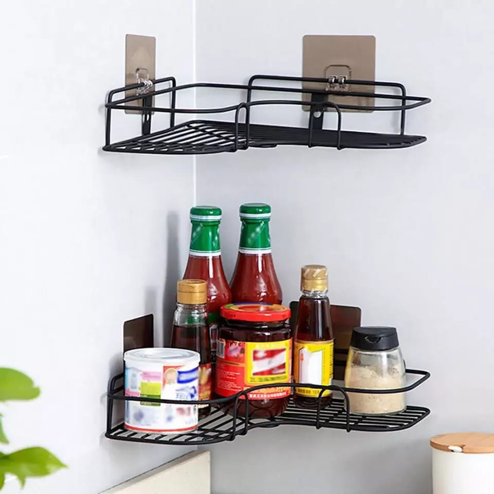 Wall Corner Rack – Self-Adhesive Storage Organizer