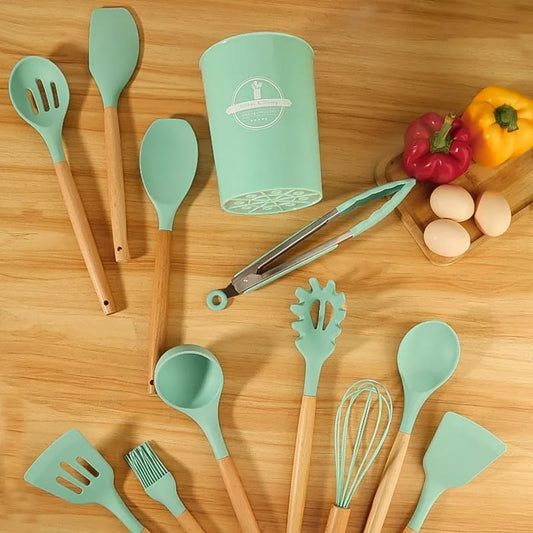 Silicone Utensil Set (12 pcs) – Heat Resistant Kitchen Tools