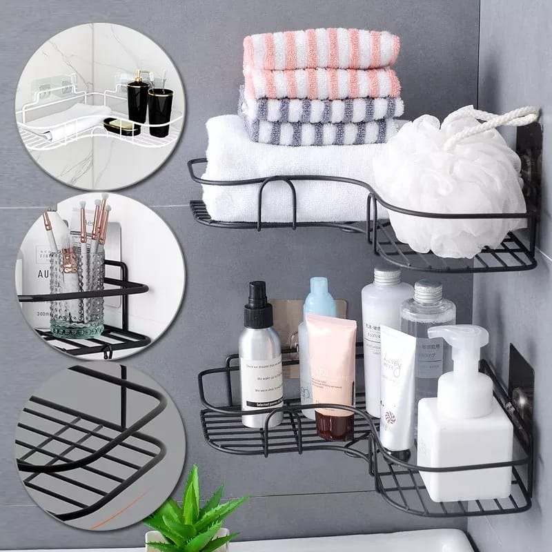 Wall Corner Rack – Self-Adhesive Storage Organizer