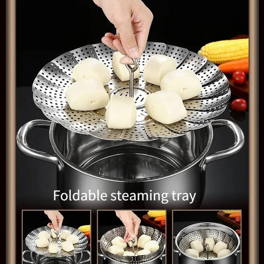 Steaming Tray – Folding Stainless Steel Basket