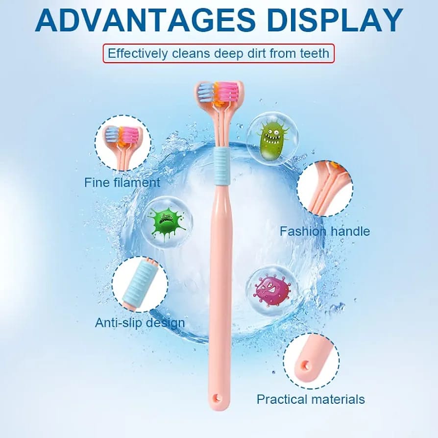 3-Sided Ultra-Soft Toothbrush – Gentle & Efficient Cleaning