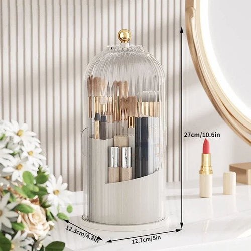 Luxury Crystal Rotating Makeup Brush Organizer – Cosmetic Holder
