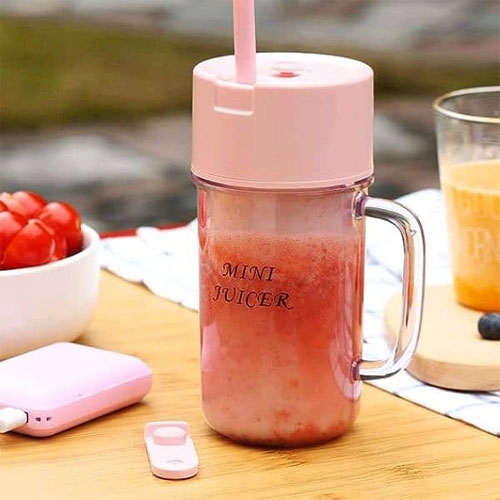 Portable Straw Cup Juicer Blender – 500ML, Rechargeable Juicer Maker