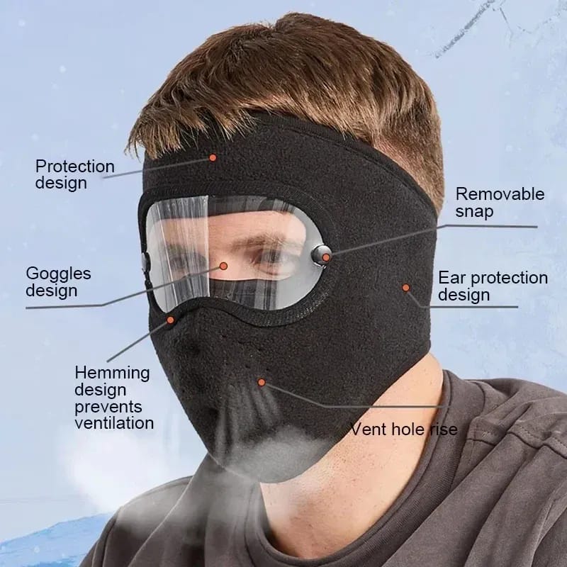 Full Face Mask with Anti-Fog Goggles | Breathable Masks Eye Shield (Random Colors)