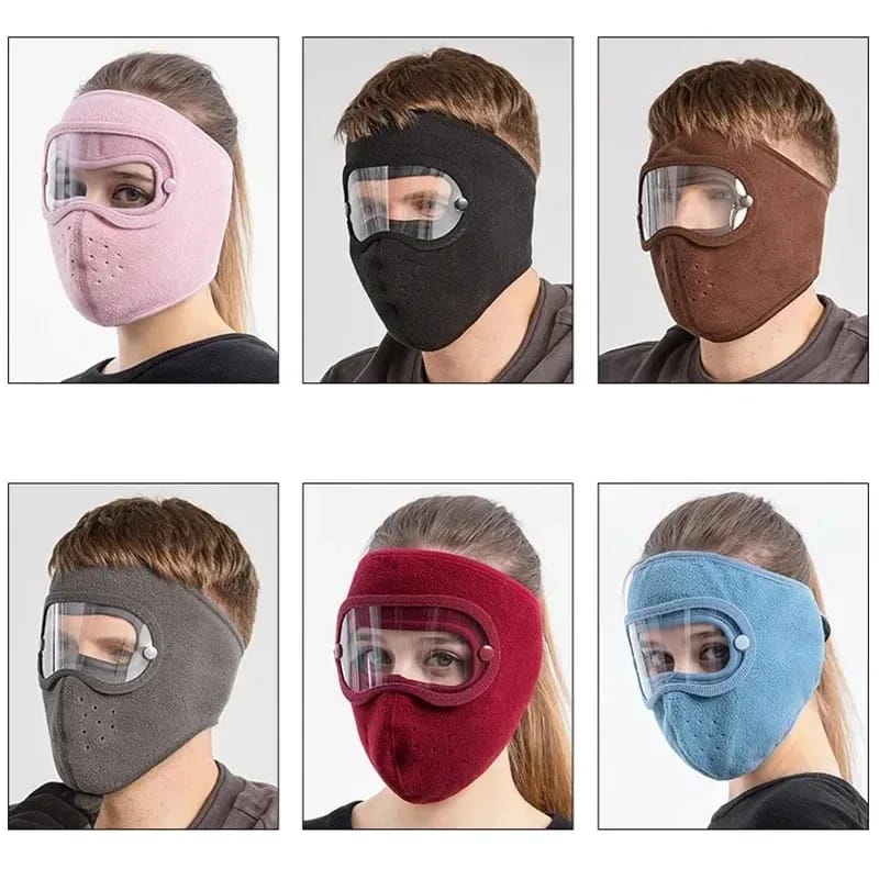 Full Face Mask with Anti-Fog Goggles | Breathable Masks Eye Shield (Random Colors)