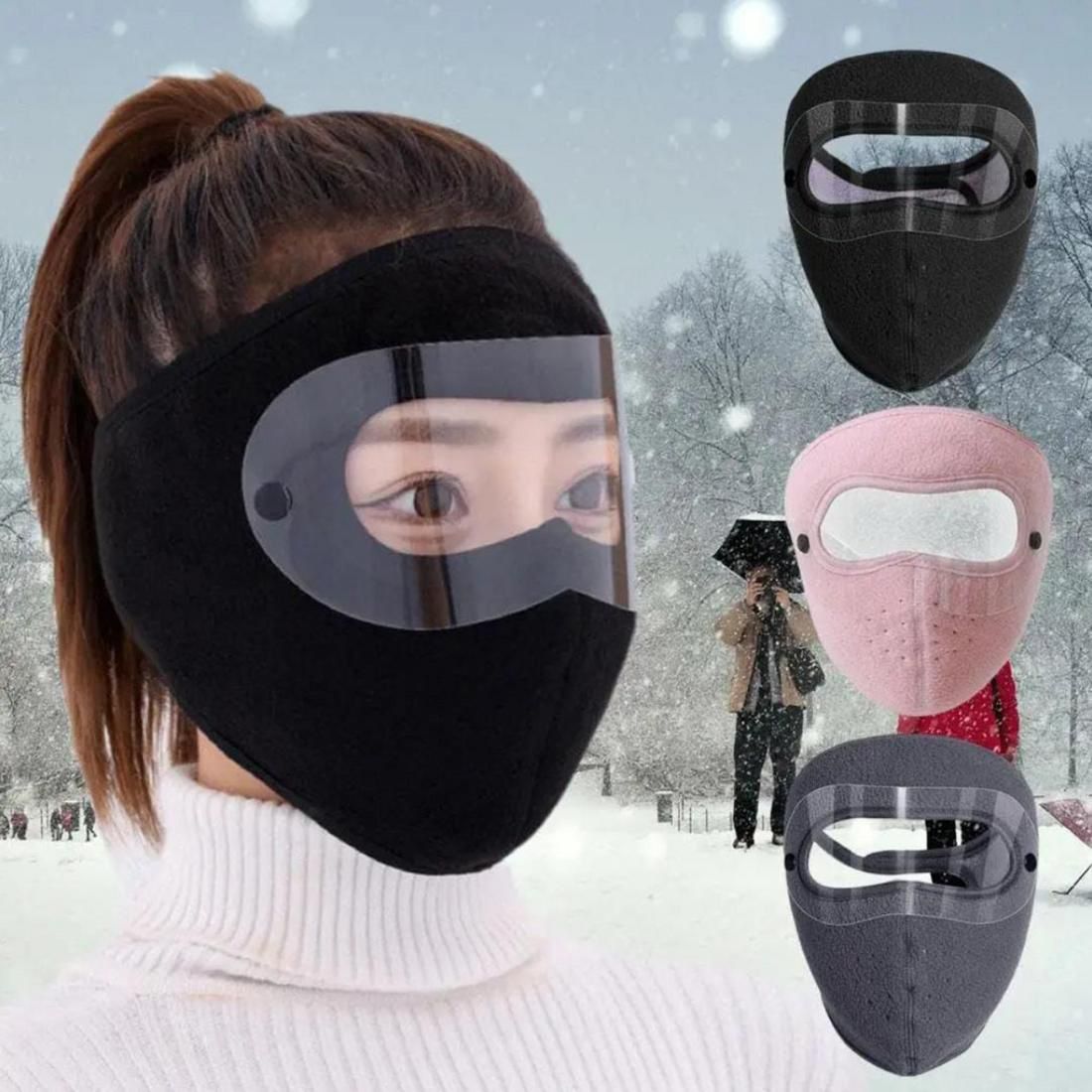 Full Face Mask with Anti-Fog Goggles | Breathable Masks Eye Shield (Random Colors)