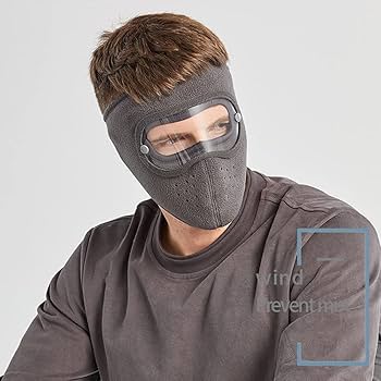 Full Face Mask with Anti-Fog Goggles | Breathable Masks Eye Shield (Random Colors)