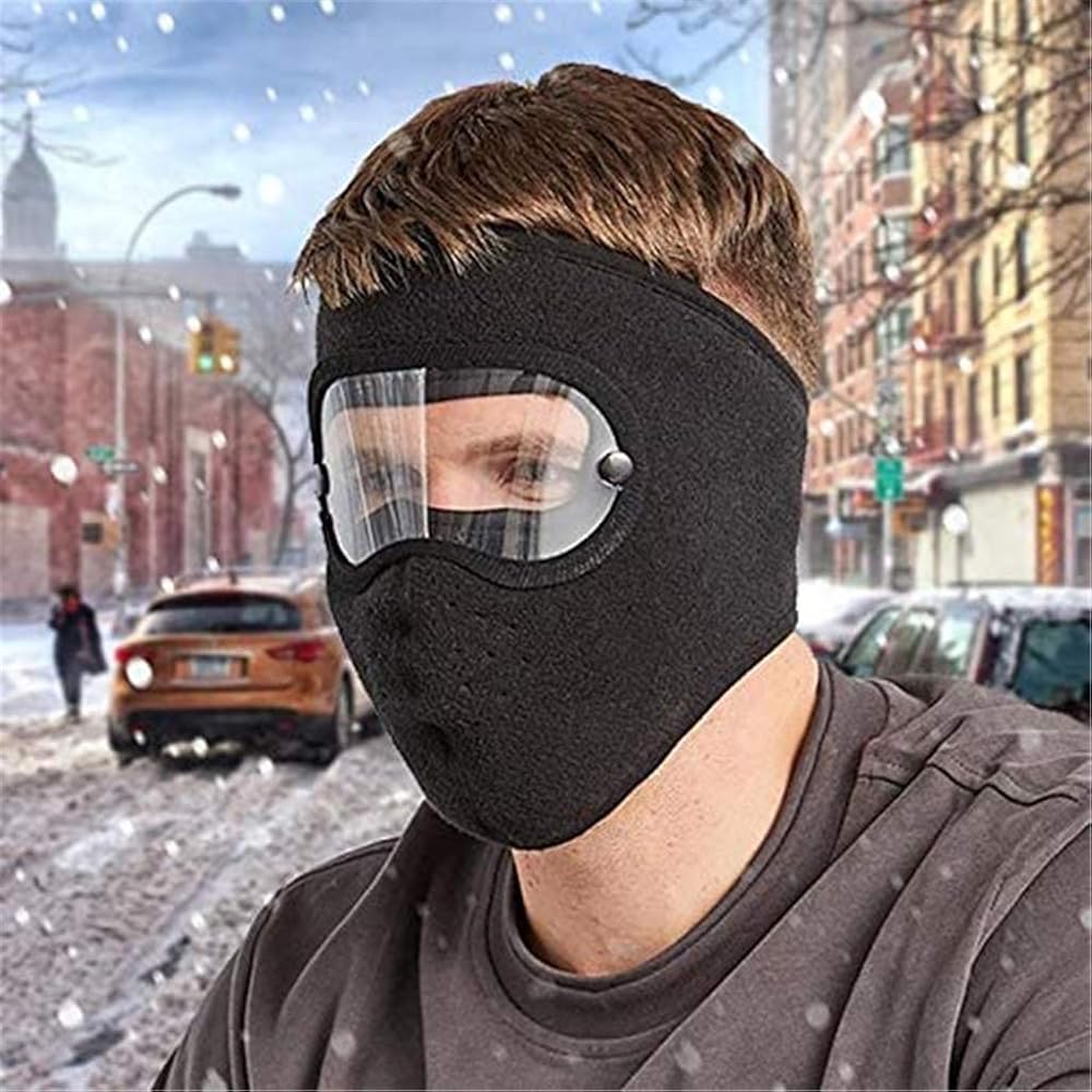 Full Face Mask with Anti-Fog Goggles | Breathable Masks Eye Shield (Random Colors)