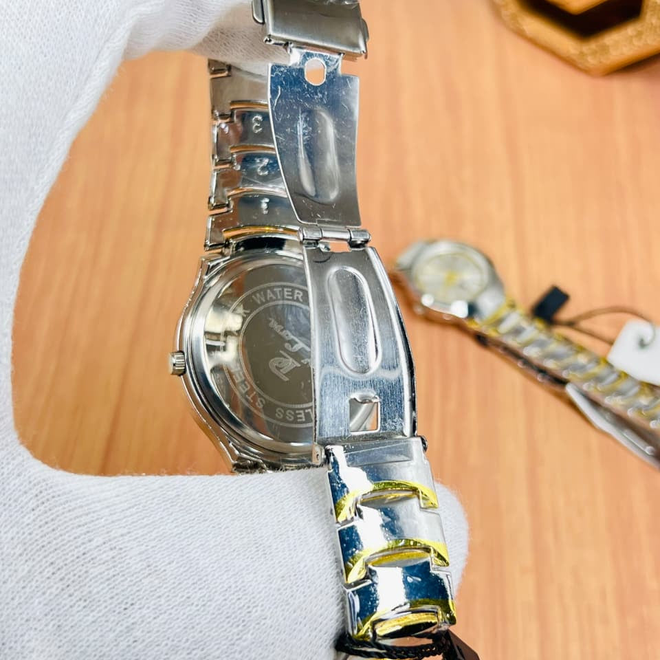 D’Lon Couple Watch Set – Stainless Steel Chain | Push Lock