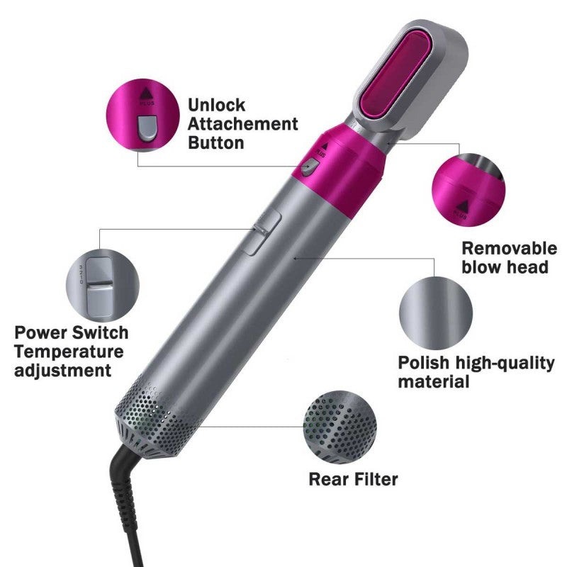 5-in-1 Hair Dryer & Styler – Hot Air Brush