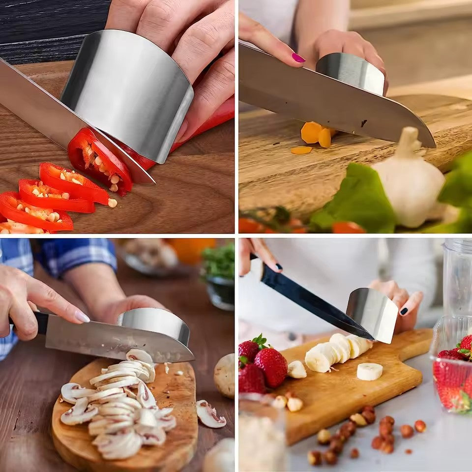 Stainless Steel Finger Guard – Safe Kitchen Vegetable Cutting Tool