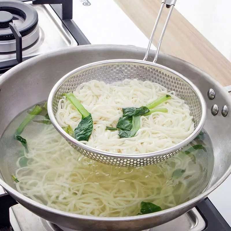 Stainless Steel Strainer Colander (3 Sizes) – Wooden Handle