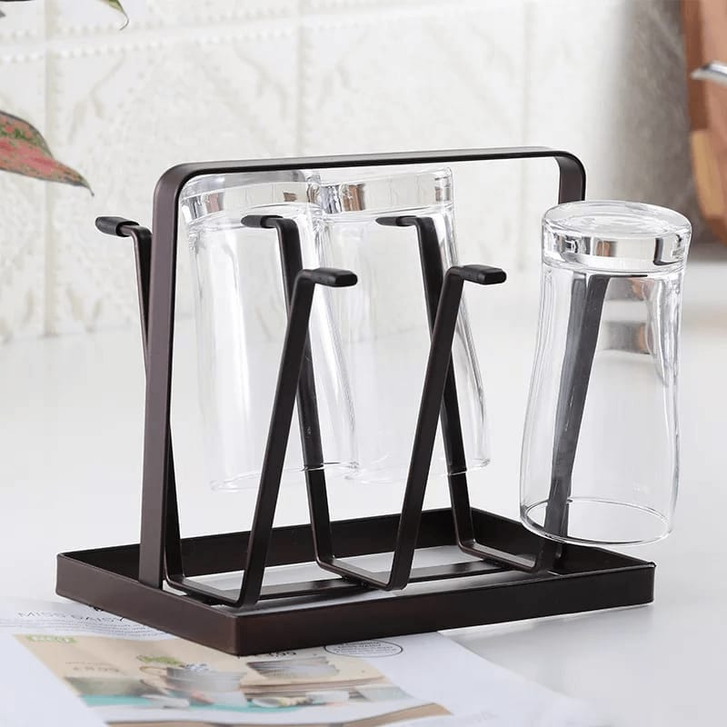 Heavy Duty 6-Glass Holder Stand – Strong Metal Rack