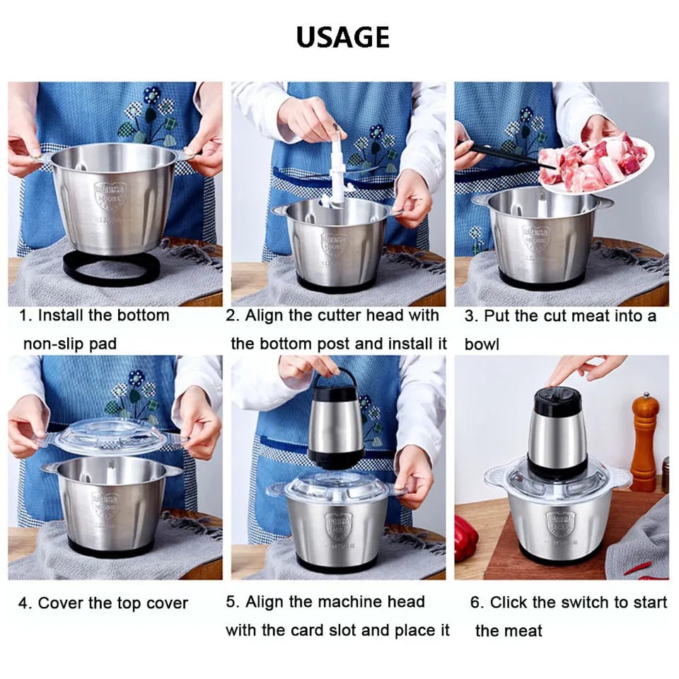 3L Food Processor – Manual Chopper