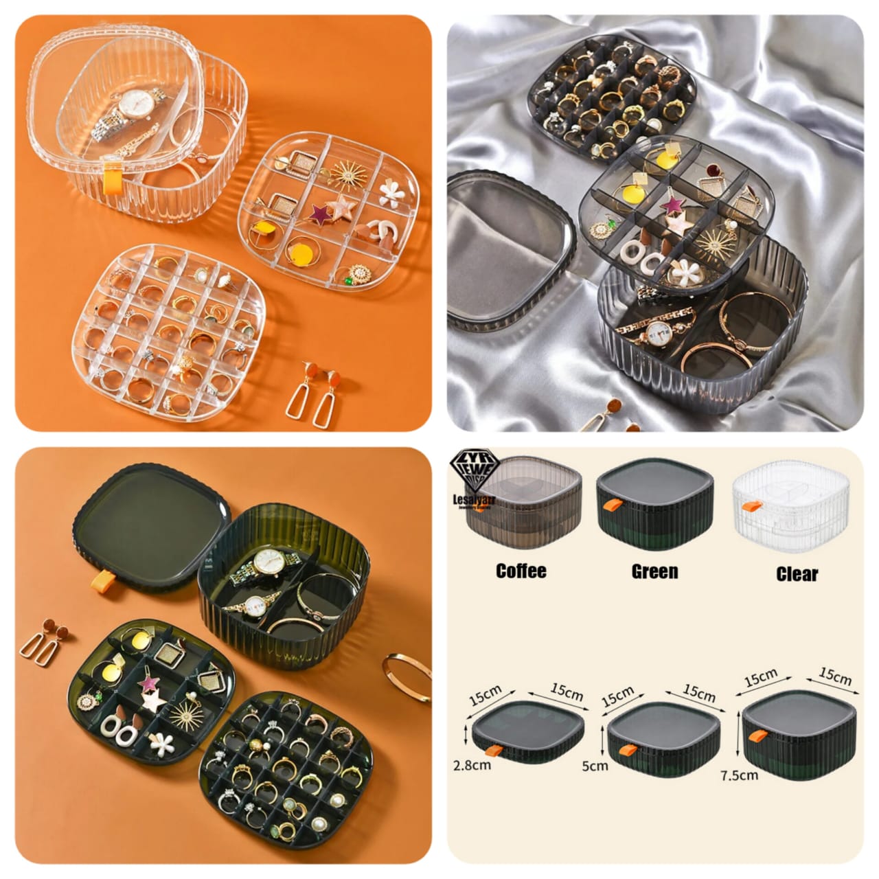 3-Layer Transparent Acrylic Jewelry Organizer