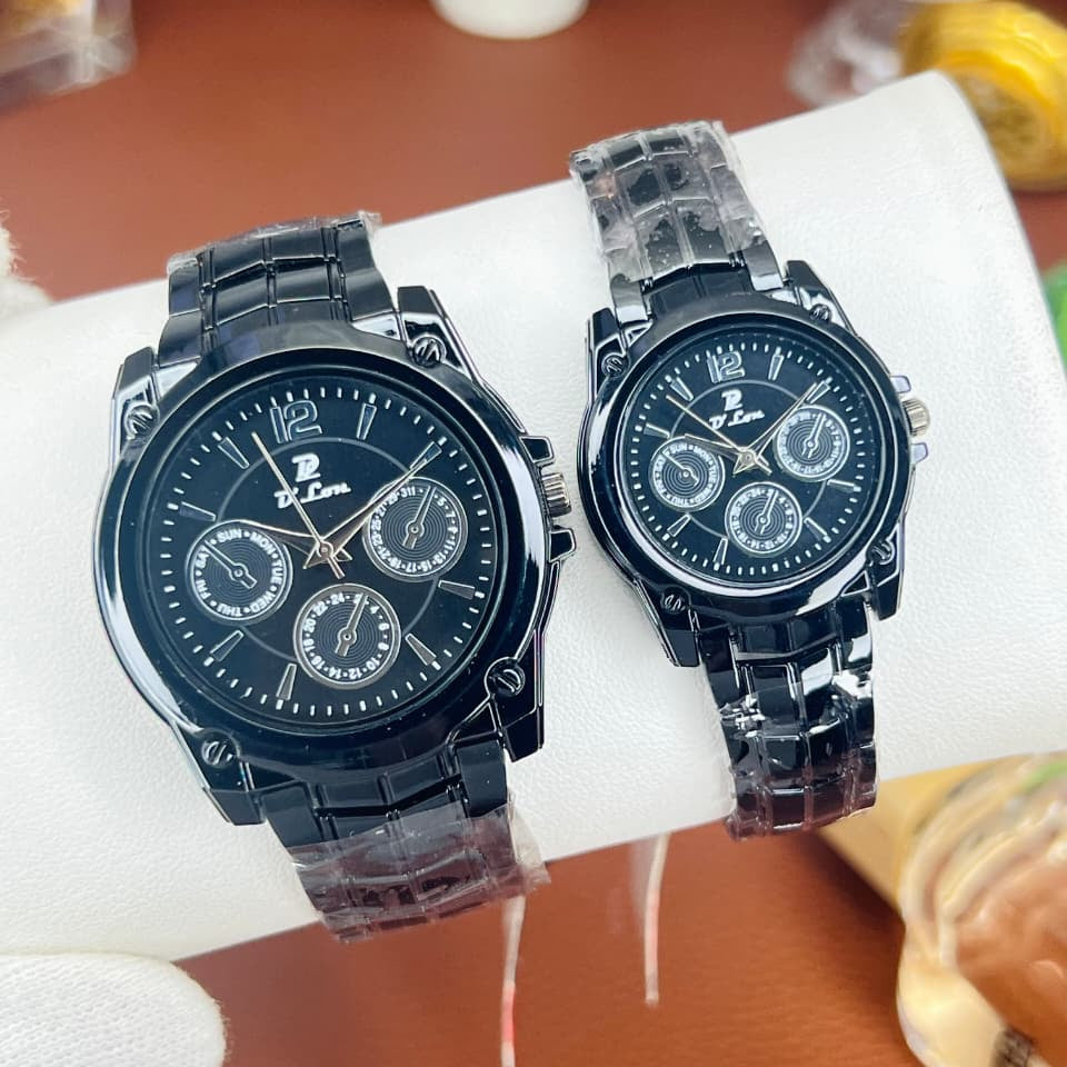 Crownline Couple Watches Set | Stainless Steel His & Hers Analog Watches