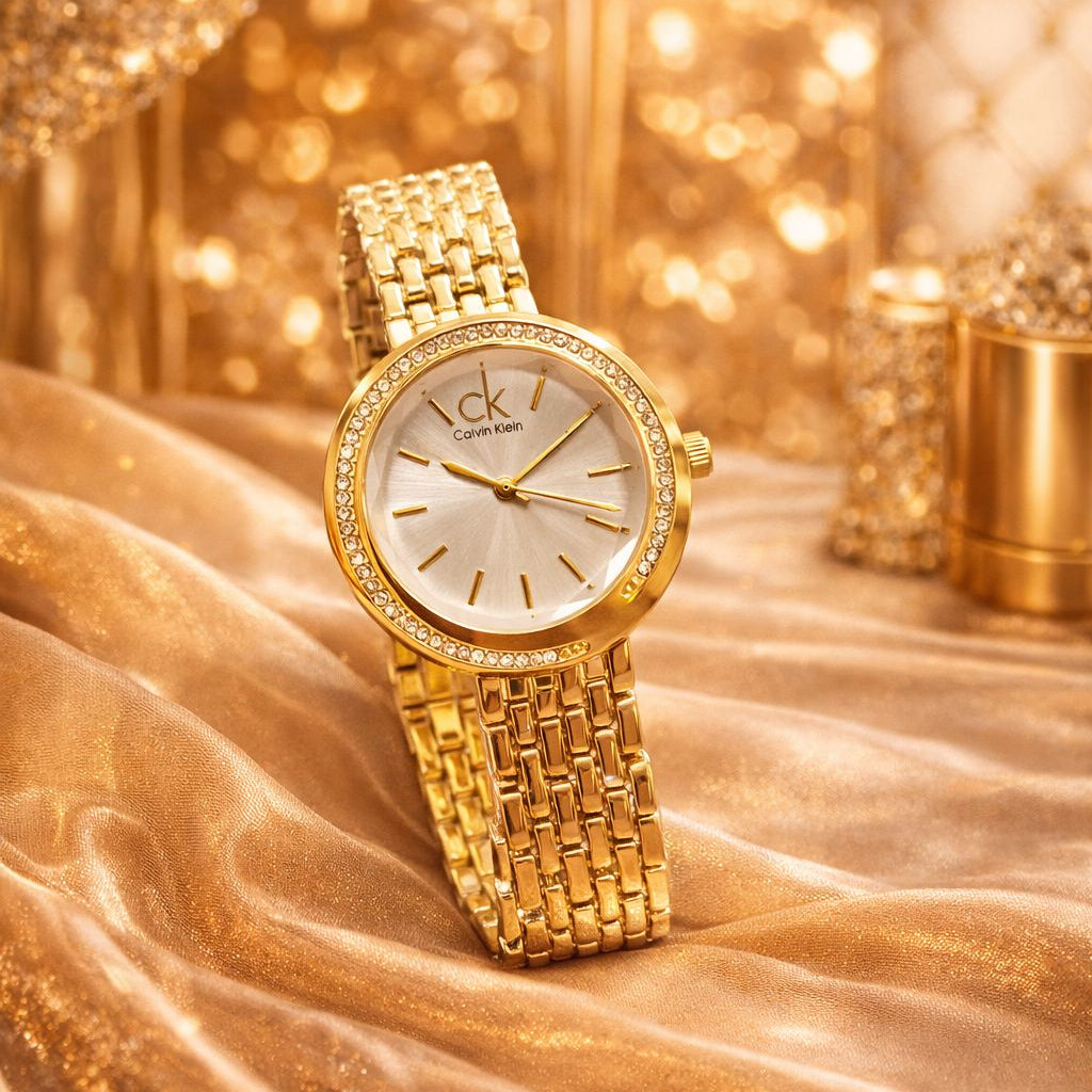 Elegant Rose Gold Women’s Watch | Crystal Bezel Stainless Steel Bracelet