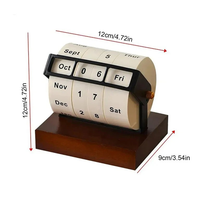 Retro Wooden Perpetual Calendar