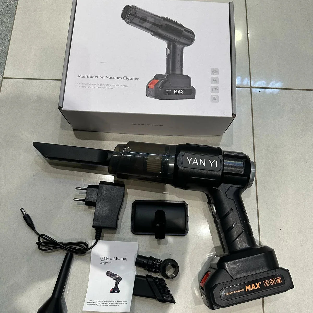 Cordless Portable 4-in-1 Handheld Vacuum & Air Duster | Car & Home Cleaning Tool