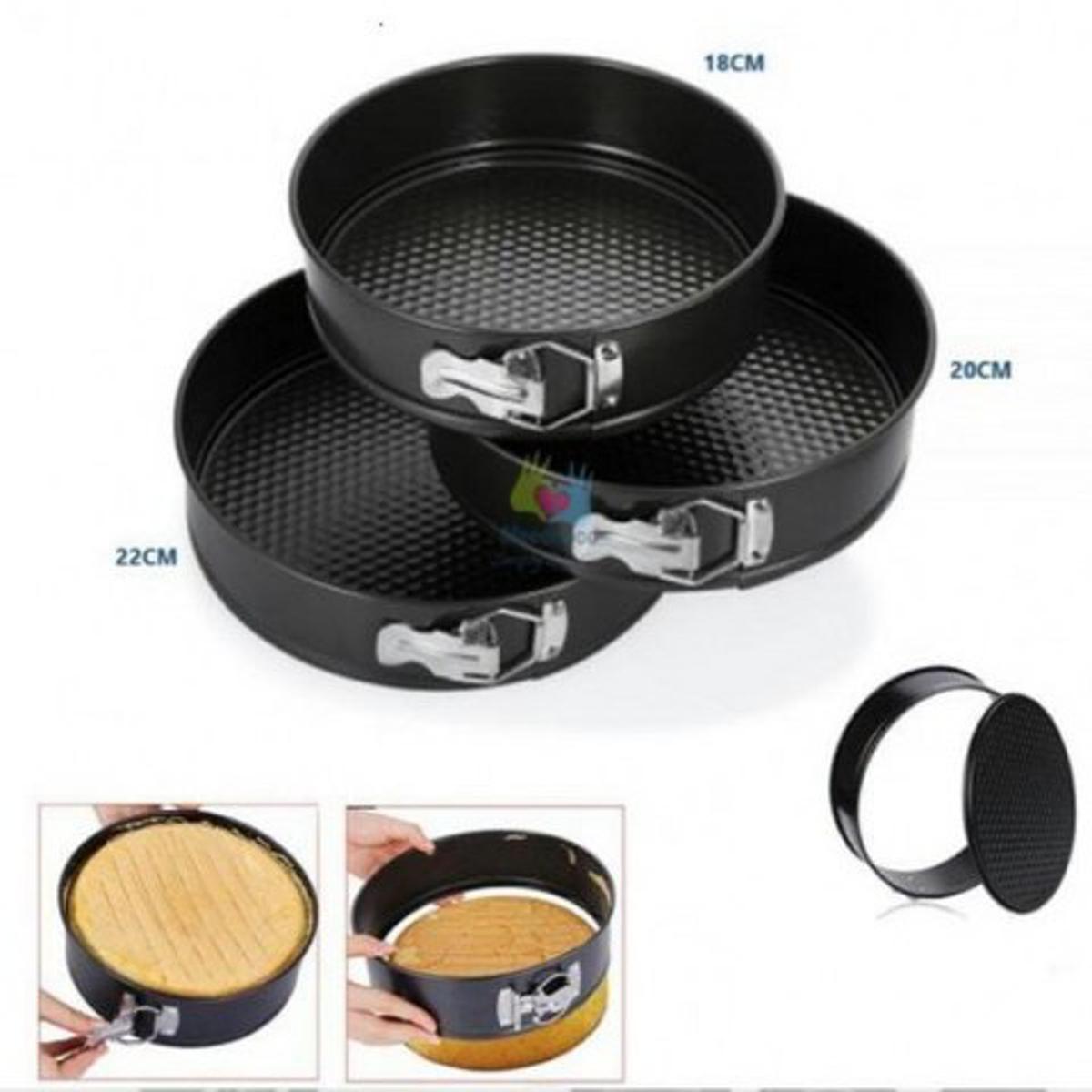 Non-Stick Cake Pan Set (3 pcs) – Round Baking Mold
