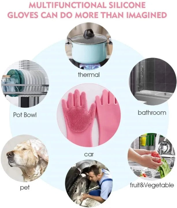 Silicone Magic Washing Gloves – Reusable Cleaning Gloves Pair
