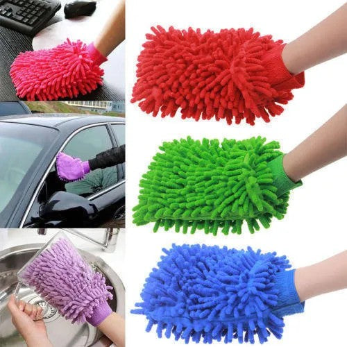 Microfiber Car Wash Gloves – Reusable Cleaning Mitt