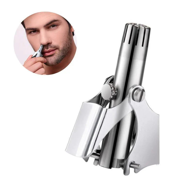 Nose Hair Trimmer – Manual Stainless Steel Rotary Cutter for Men & Women