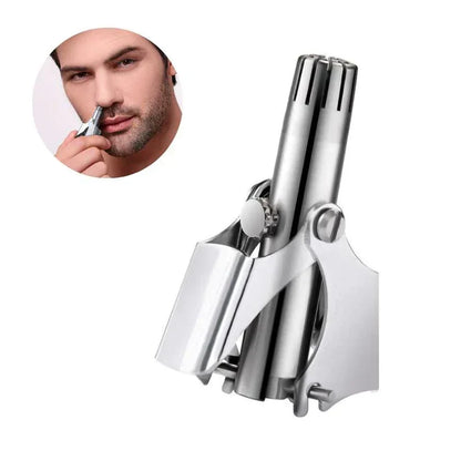 Nose Hair Trimmer – Manual Stainless Steel Rotary Cutter for Men & Women