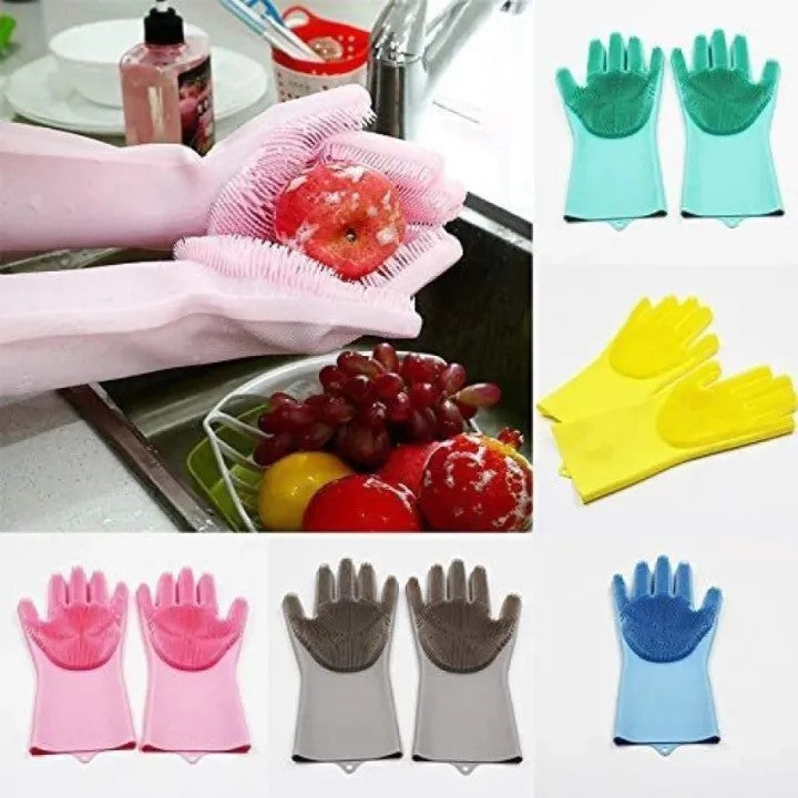 Silicone Magic Washing Gloves – Reusable Cleaning Gloves Pair