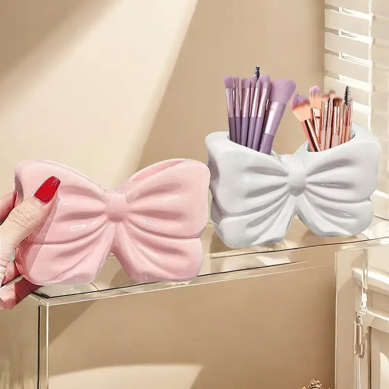 Bow Shape Ceramic Makeup brush Holder