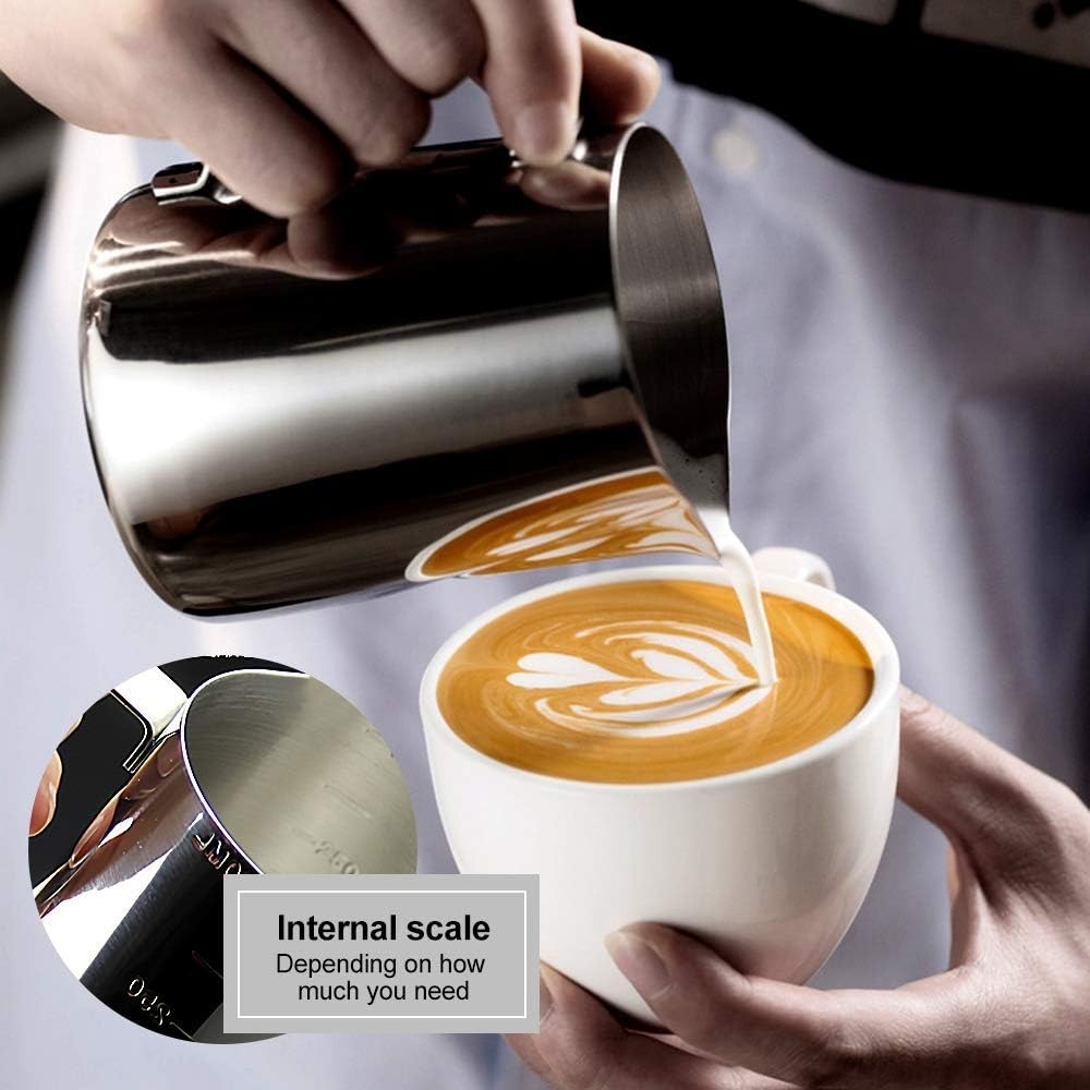 600ml Stainless Steel Milk Frothing Pitcher – Latte Art Creamer Jug
