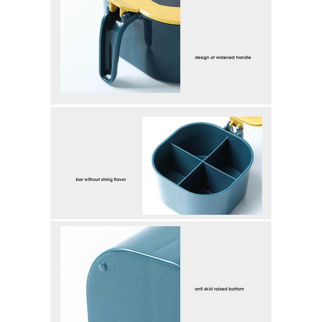 4-Grid Masala Box with Spoons – Spice Organizer