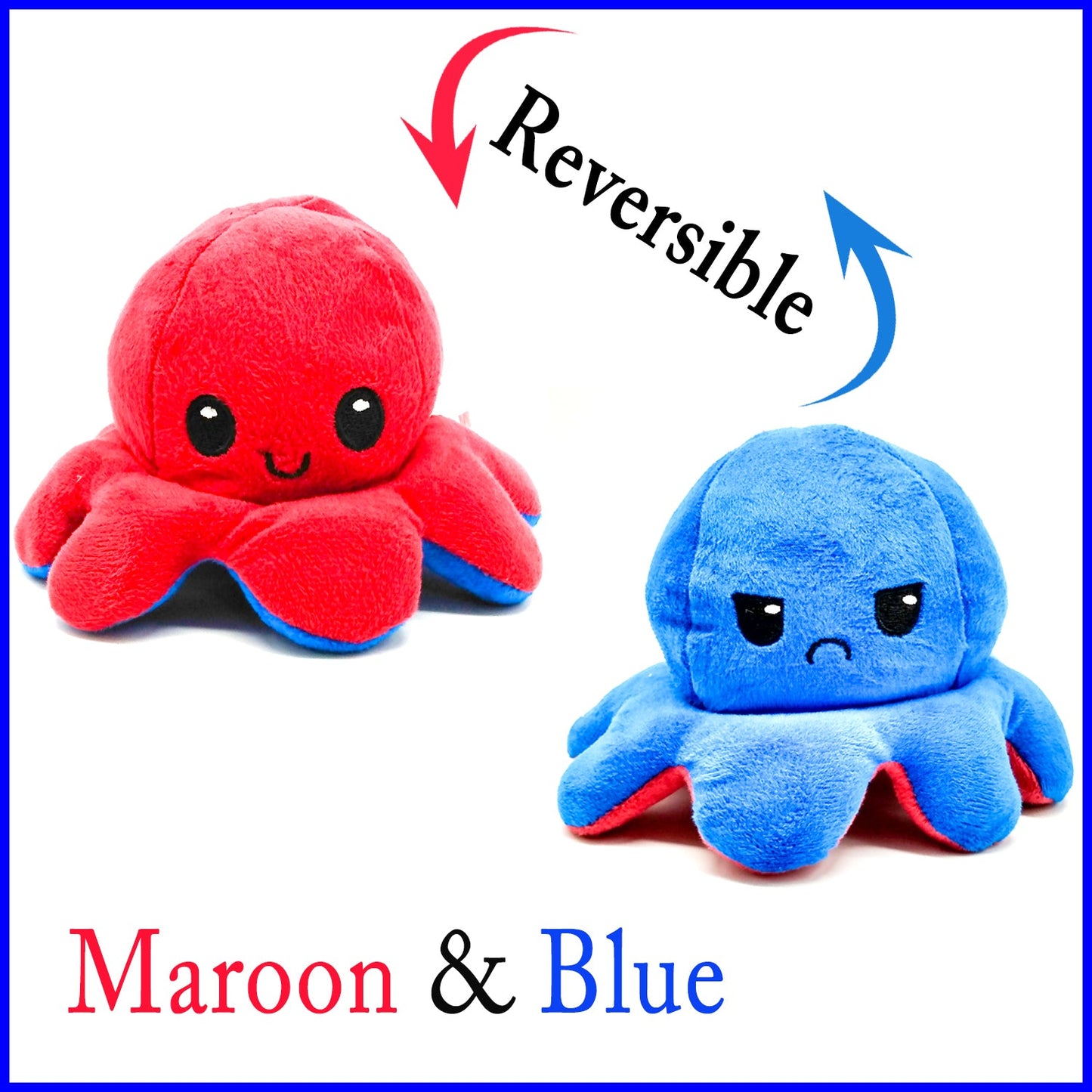 Reversible Octopus Plush Toy – Double-Sided Mood Changing Doll