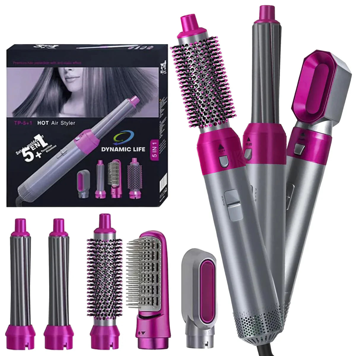 5-in-1 Hot Air Brush Styler Set – Complete Hair Styling Tool