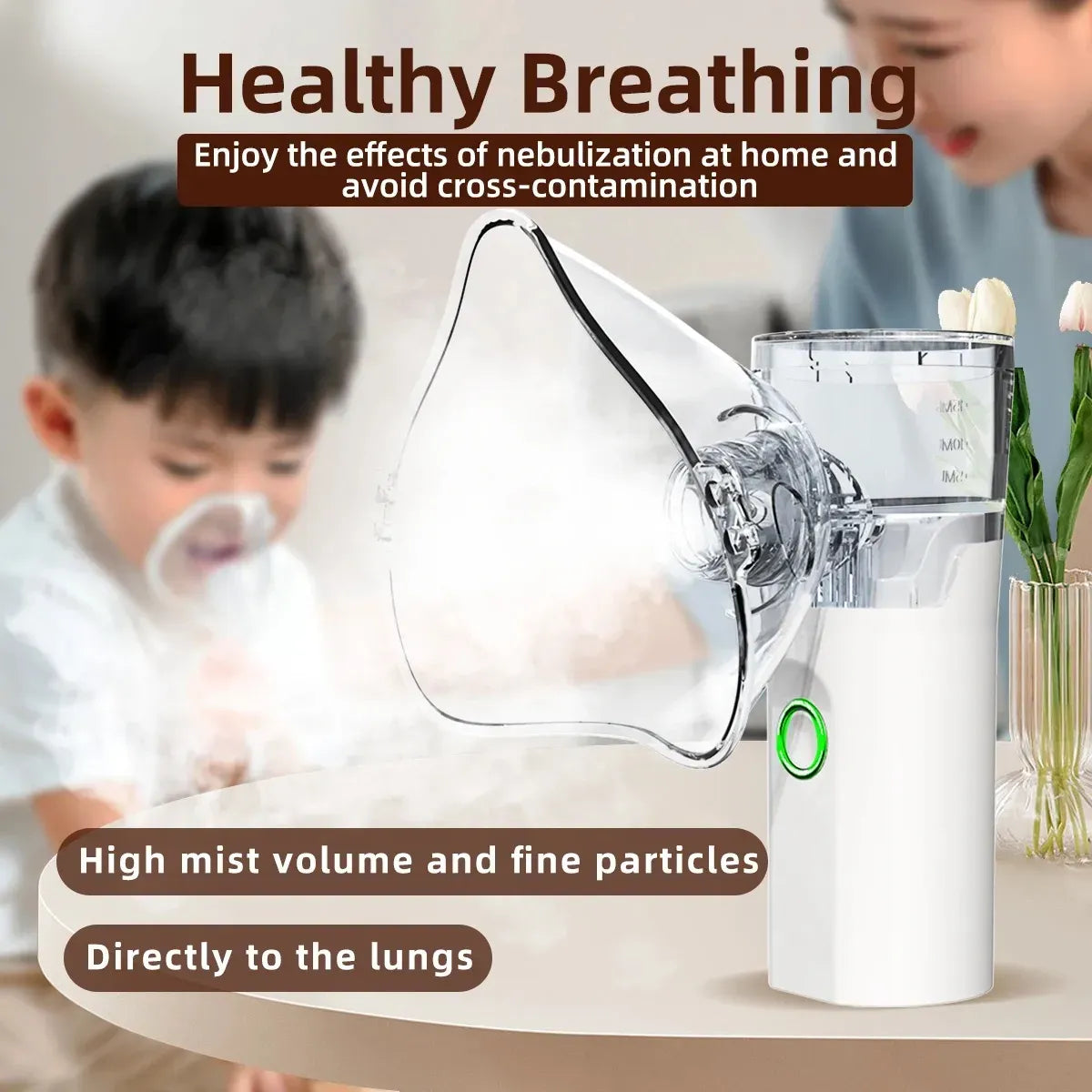 Portable Nebulizer Inhaler for Quick Respiratory Relief | USB Rechargeable Mini Atomizer