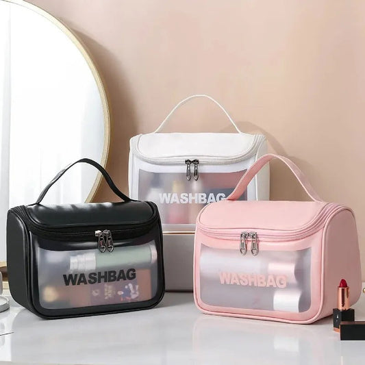 Women’s Transparent Waterproof Wash Bag – Large Makeup Organizer