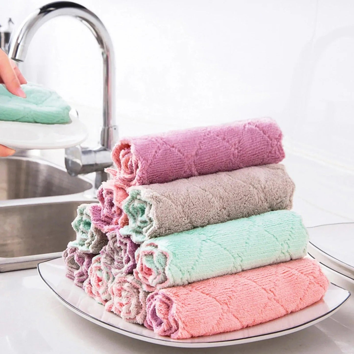 Microfiber Baby Towels – 12pcs Super Absorbent Quick-Dry