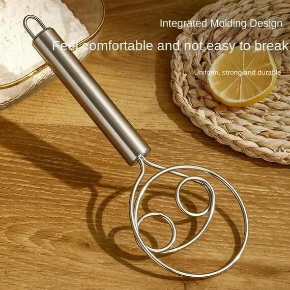 Stainless Steel Dutch Dough Whisk – Ergonomic Baking Tool