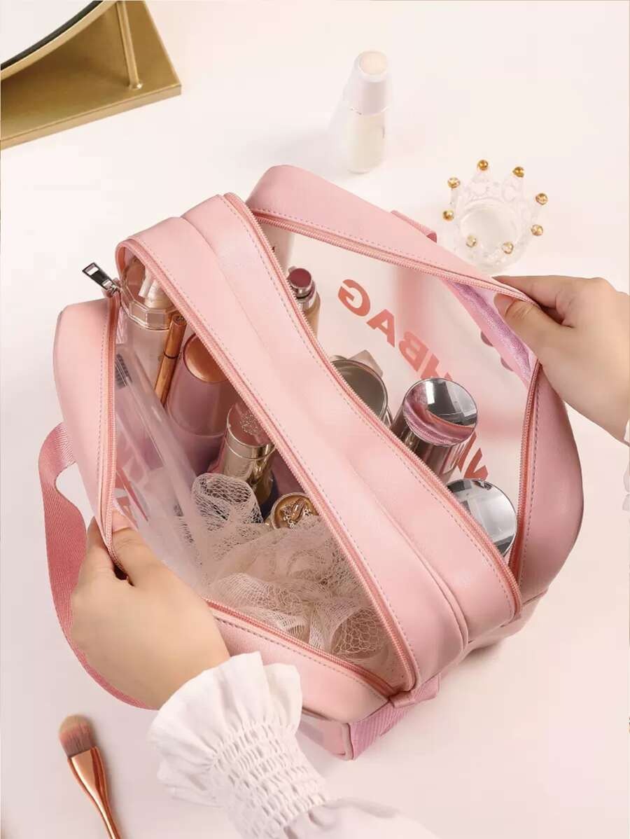 Frosted Makeup Bag – Large Capacity Waterproof Cosmetic Pouch