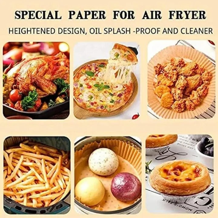 Disposable Air Fryer Paper Liners – 50pcs Non-Stick Heat Resistant