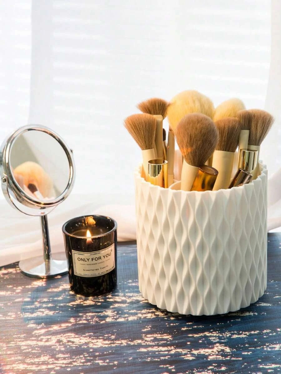 360° Rotating Cosmetic Brush Holder – Makeup Organizer