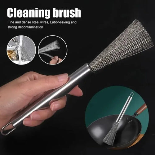 Long Handle Stainless Steel Cleaning Brush – Kitchenware Scrubber