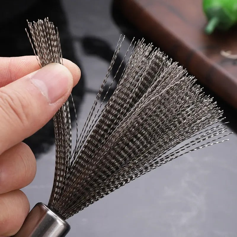 Long Handle Stainless Steel Cleaning Brush – Kitchenware Scrubber