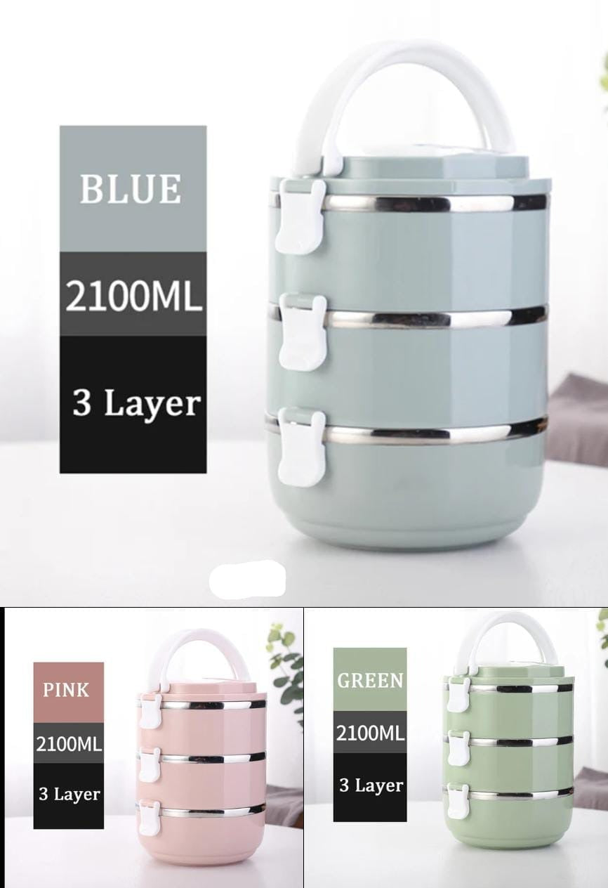 Stainless Steel Layered Lunch Box – Portable Food Storage