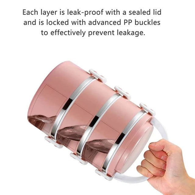 Stainless Steel Layered Lunch Box – Portable Food Storage