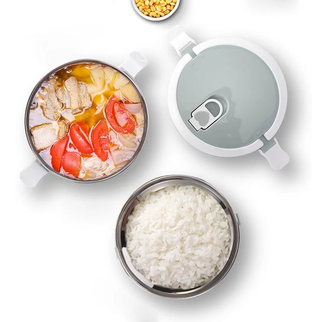 Stainless Steel Layered Lunch Box – Portable Food Storage
